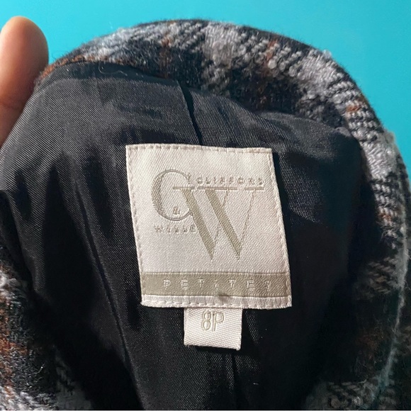 Vintage Clifford & Willis 8P Black Brown Plaid Wool Blazer Jacket - Picture 5 of 5